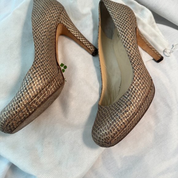 Kate Spade metallic snakeskin pump / heels - Picture 3 of 6